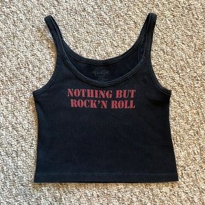 John Galt graphic crop tank OS
